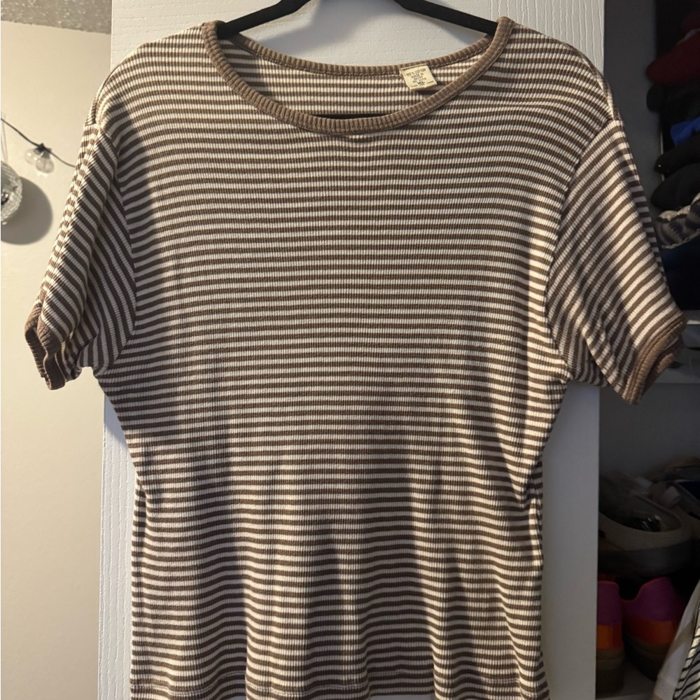 Striped Brown and Cream Top